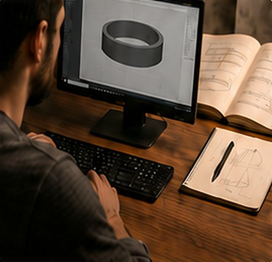Diseño 3D de una luminaria en el ordenador